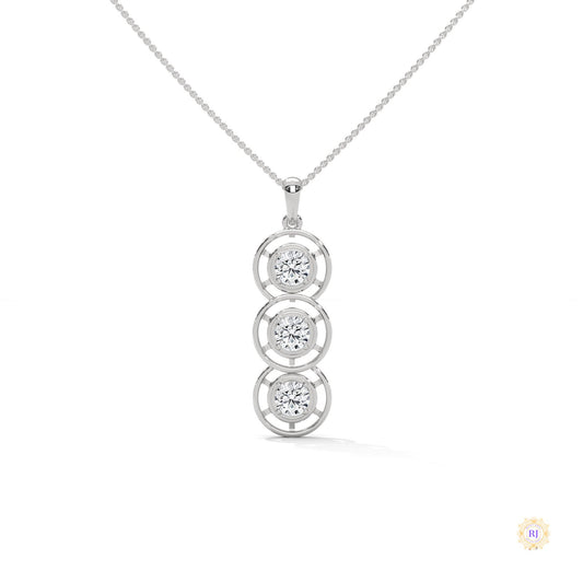 2.0 CT. Triple Diamond Drop Pendant