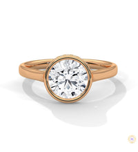 2.15 Ct. Bezel-Set Round Lab Diamond Solitaire Ring