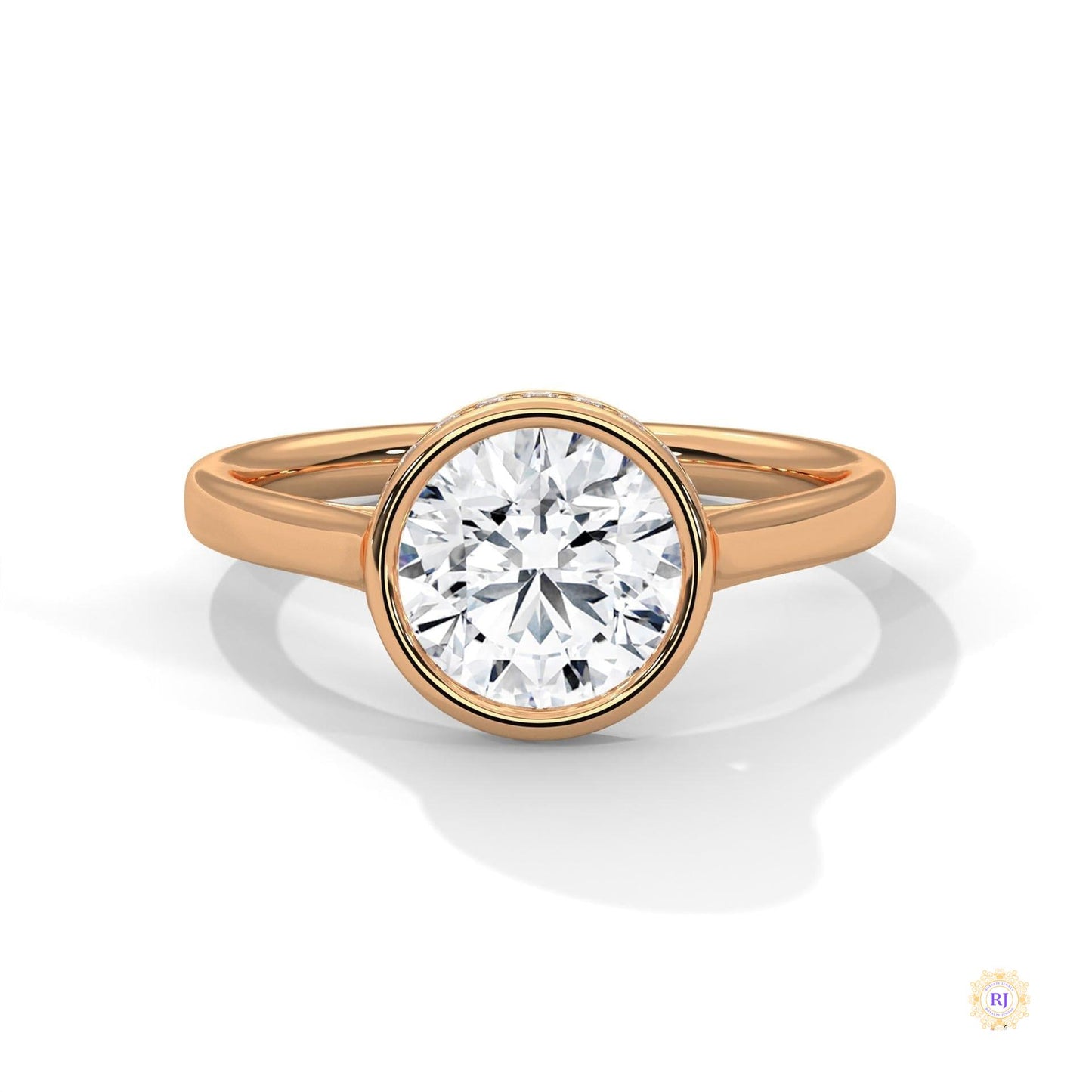 2.15 Ct. Bezel-Set Round Lab Diamond Solitaire Ring