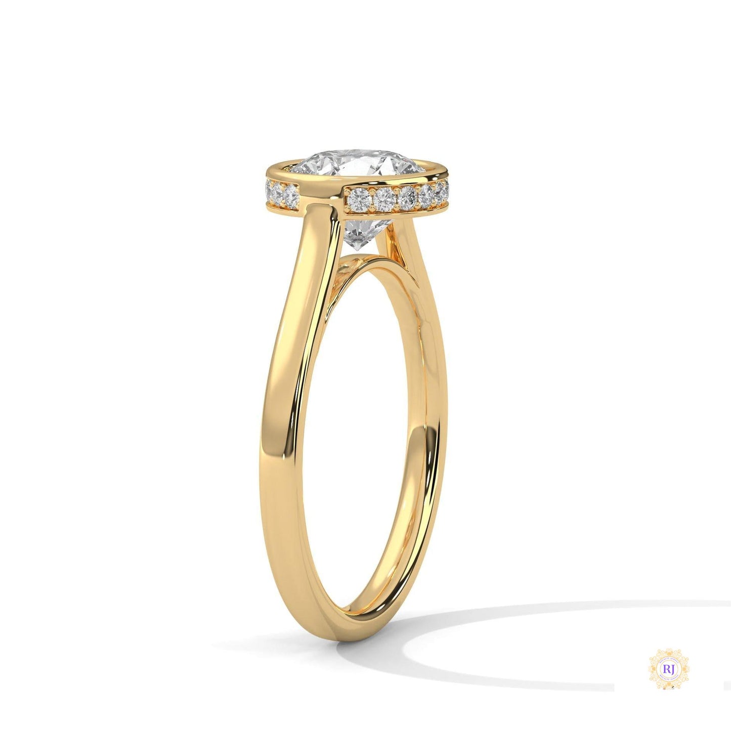 2.15 Ct. Bezel-Set Round Lab Diamond Solitaire Ring