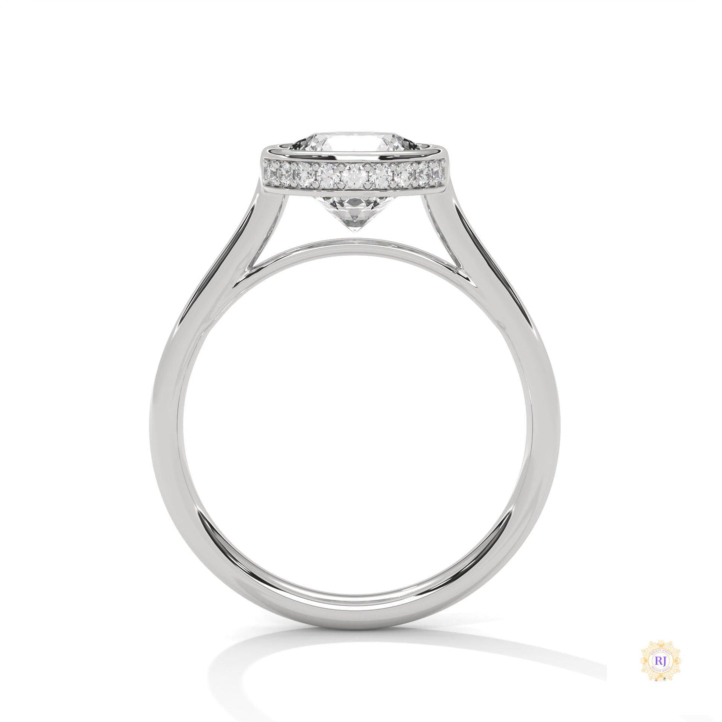 2.15 Ct. Bezel-Set Round Lab Diamond Solitaire Ring