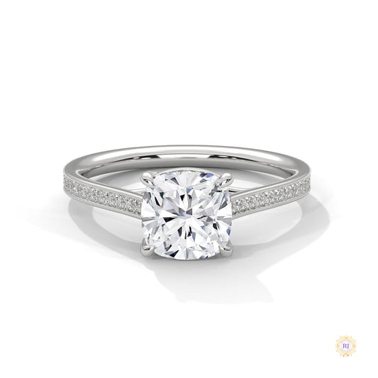 2.15 Ct. Cushion Cut Lab Diamond Engagement Ring