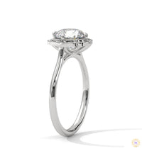 2.15 Ct. Floral Halo Lab Diamond Engagement Ring