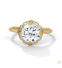 2.15 Ct. Floral Halo Lab Diamond Engagement Ring