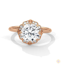 2.15 Ct. Floral Halo Lab Diamond Engagement Ring