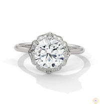 2.15 Ct. Floral Halo Lab Diamond Engagement Ring