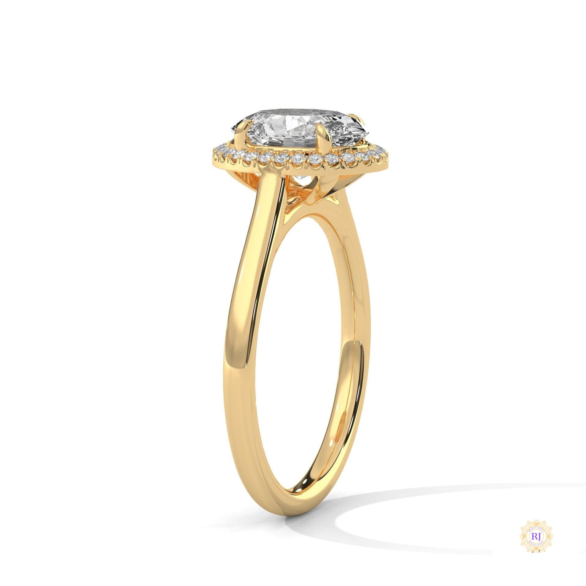 2.15 Ct. Oval Halo Lab Diamond Ring