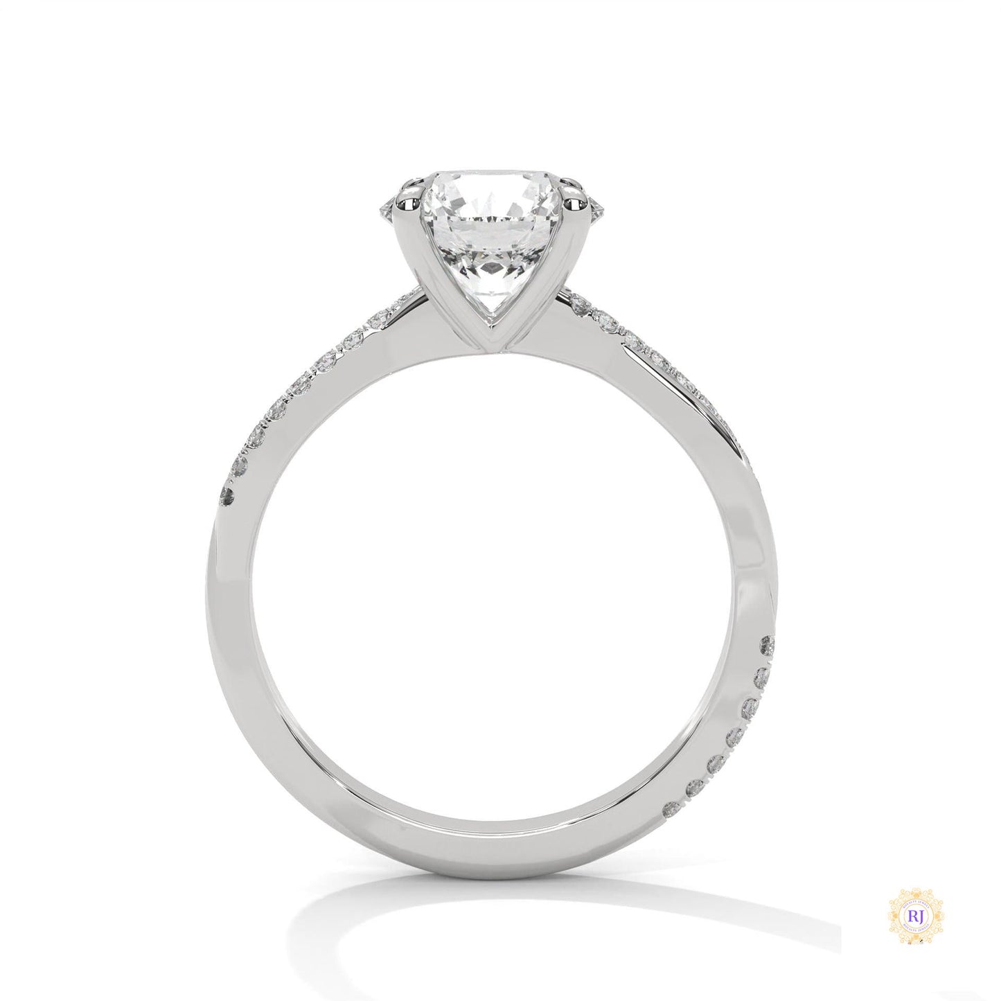 2.15 Ct. Pavé Twist Lab Diamond Engagement Ring