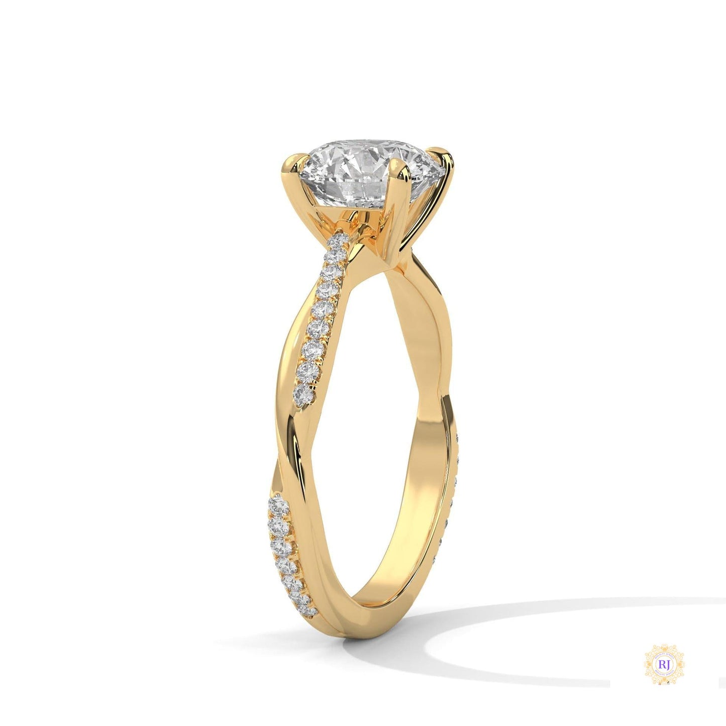 2.15 Ct. Pavé Twist Lab Diamond Engagement Ring