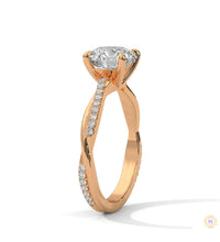 2.15 Ct. Pavé Twist Lab Diamond Engagement Ring