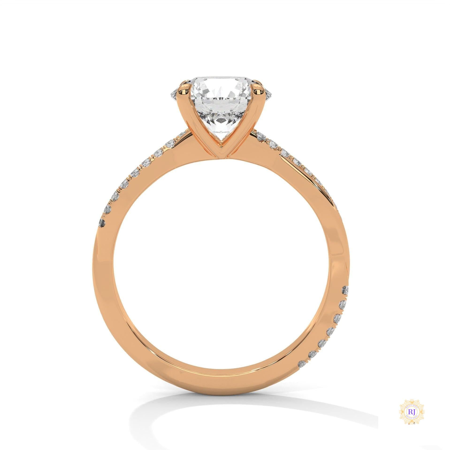 2.15 Ct. Pavé Twist Lab Diamond Engagement Ring