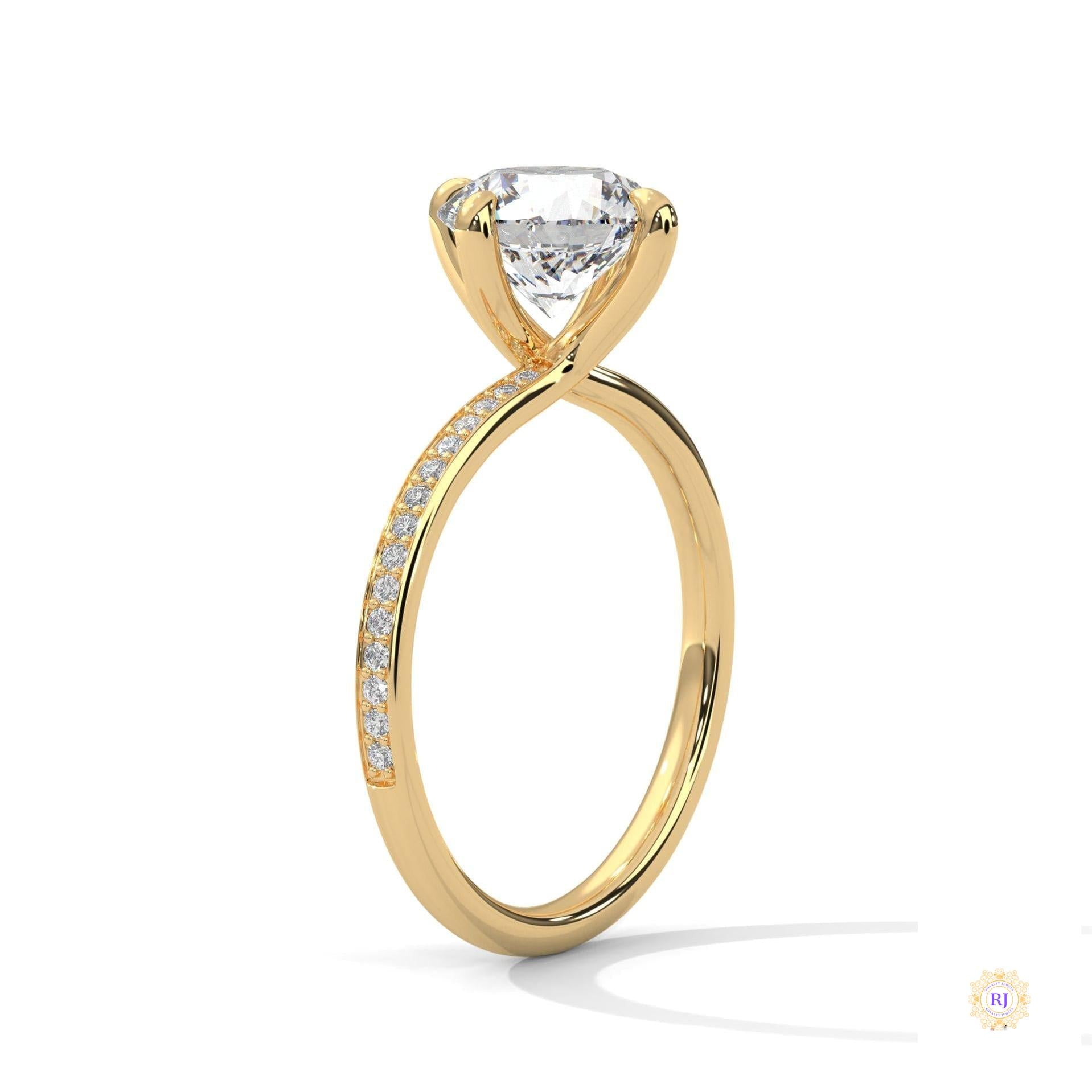 2.15 Ct. Petite Pavé Solitaire Ring