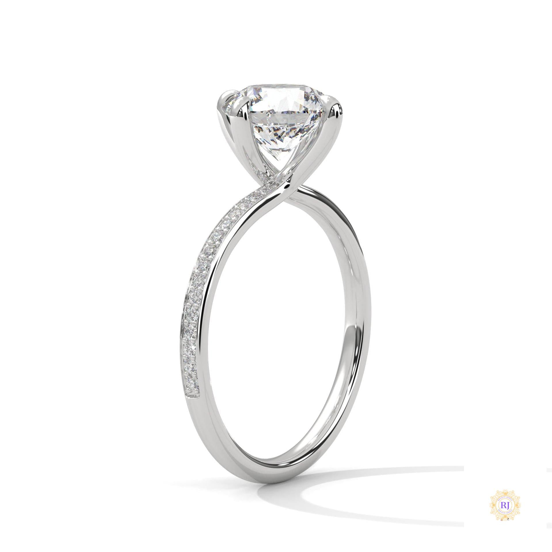 2.15 Ct. Petite Pavé Solitaire Ring