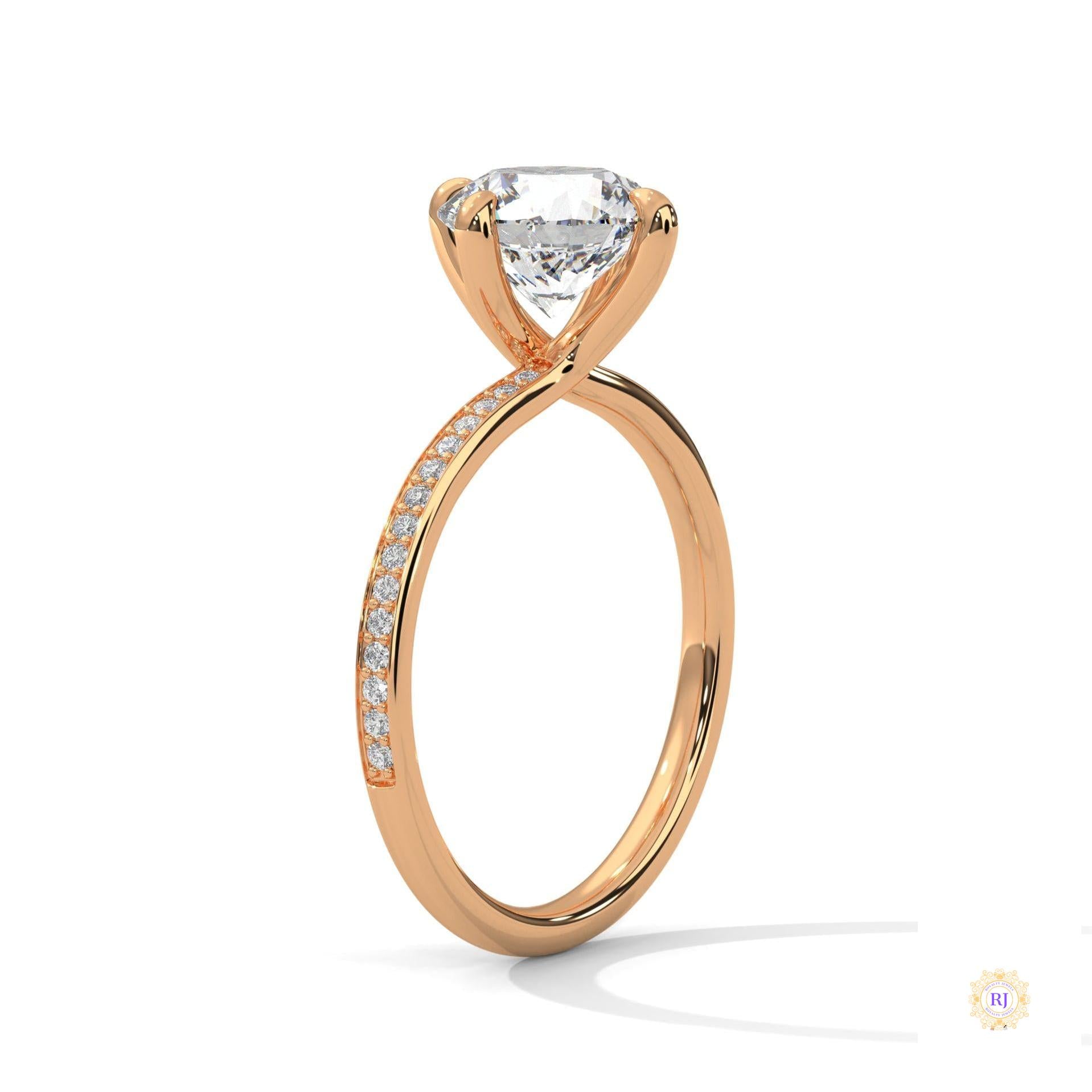 2.15 Ct. Petite Pavé Solitaire Ring