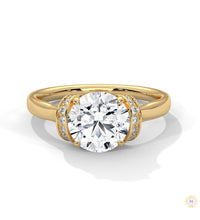 2.15 Ct. Round Lab Diamond Ring with Pavé Cushion Basket