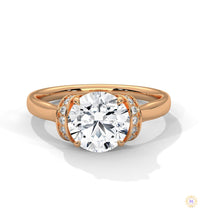 2.15 Ct. Round Lab Diamond Ring with Pavé Cushion Basket