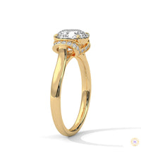 2.15 Ct. Round Lab Diamond Ring with Pavé Cushion Basket