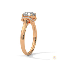 2.15 Ct. Round Lab Diamond Ring with Pavé Cushion Basket