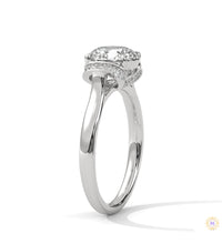 2.15 Ct. Round Lab Diamond Ring with Pavé Cushion Basket