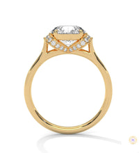 2.15 Ct. Round Lab Diamond Ring with Pavé Cushion Basket
