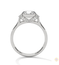 2.15 Ct. Round Lab Diamond Ring with Pavé Cushion Basket