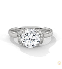 2.15 Ct. Round Lab Diamond Ring with Pavé Cushion Basket