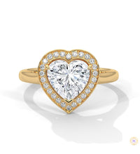 2.20 Ct. Bezel Heart Lab Diamond Engagement Ring