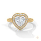 2.20 Ct. Bezel Heart Lab Diamond Engagement Ring