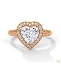 2.20 Ct. Bezel Heart Lab Diamond Engagement Ring