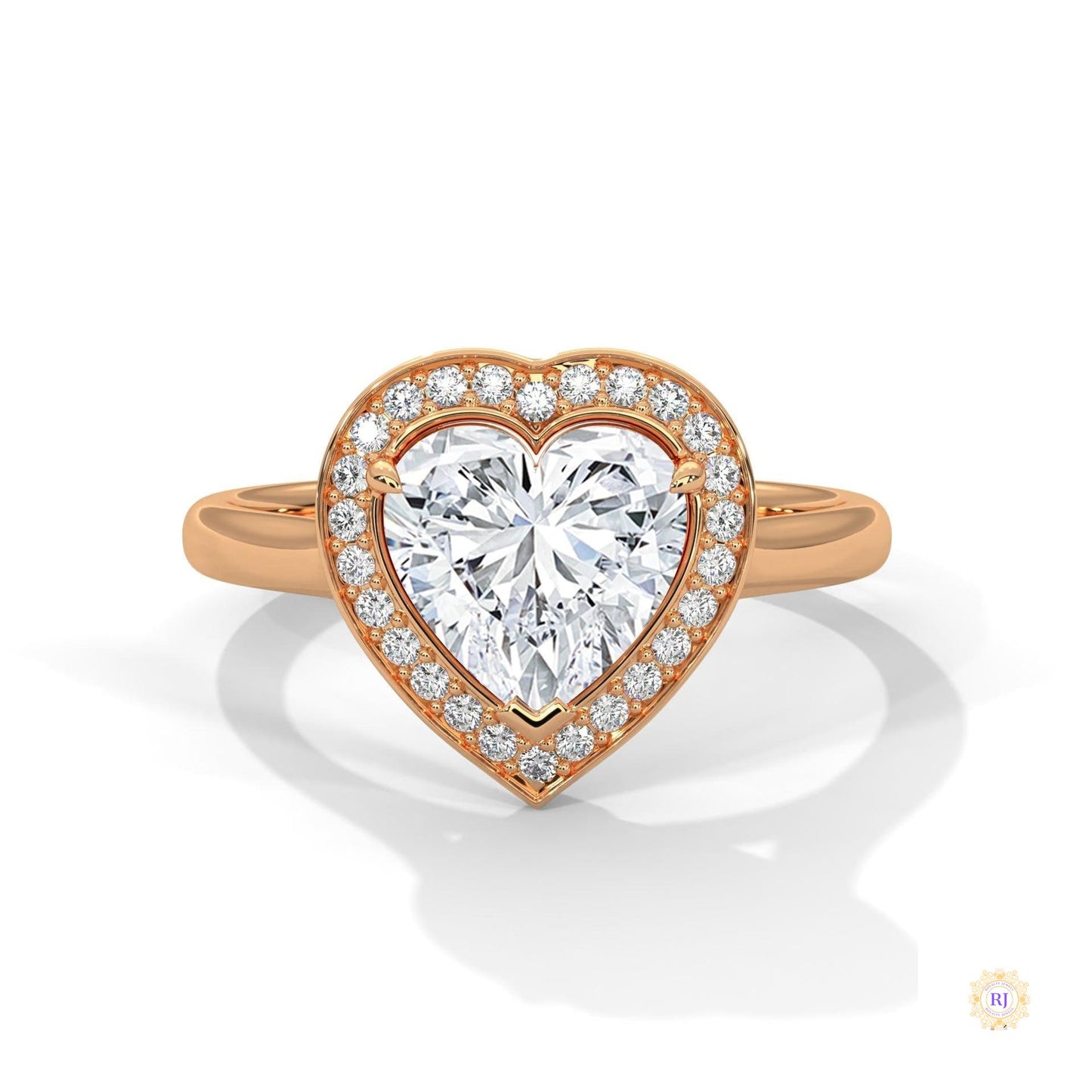 2.20 Ct. Bezel Heart Lab Diamond Engagement Ring