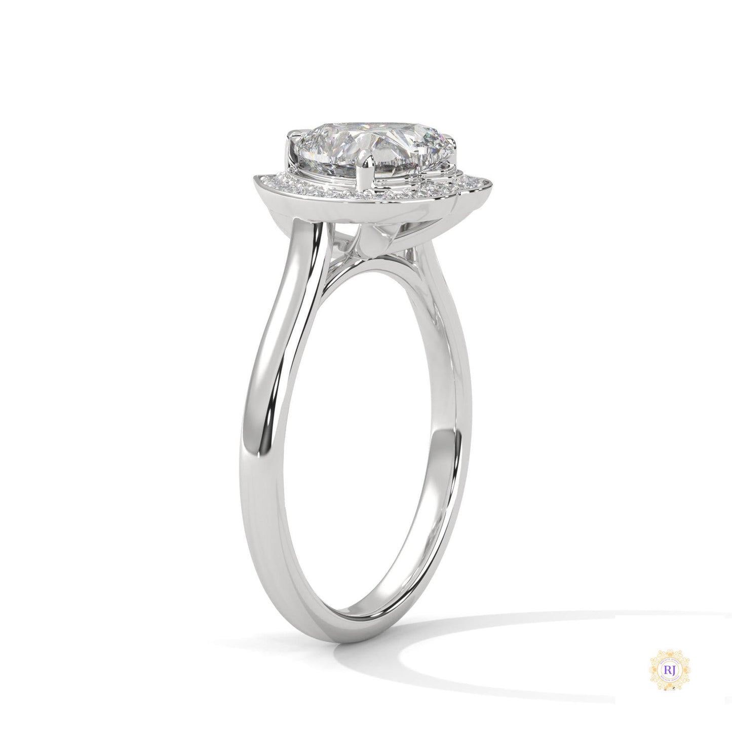 2.20 Ct. Bezel Heart Lab Diamond Engagement Ring