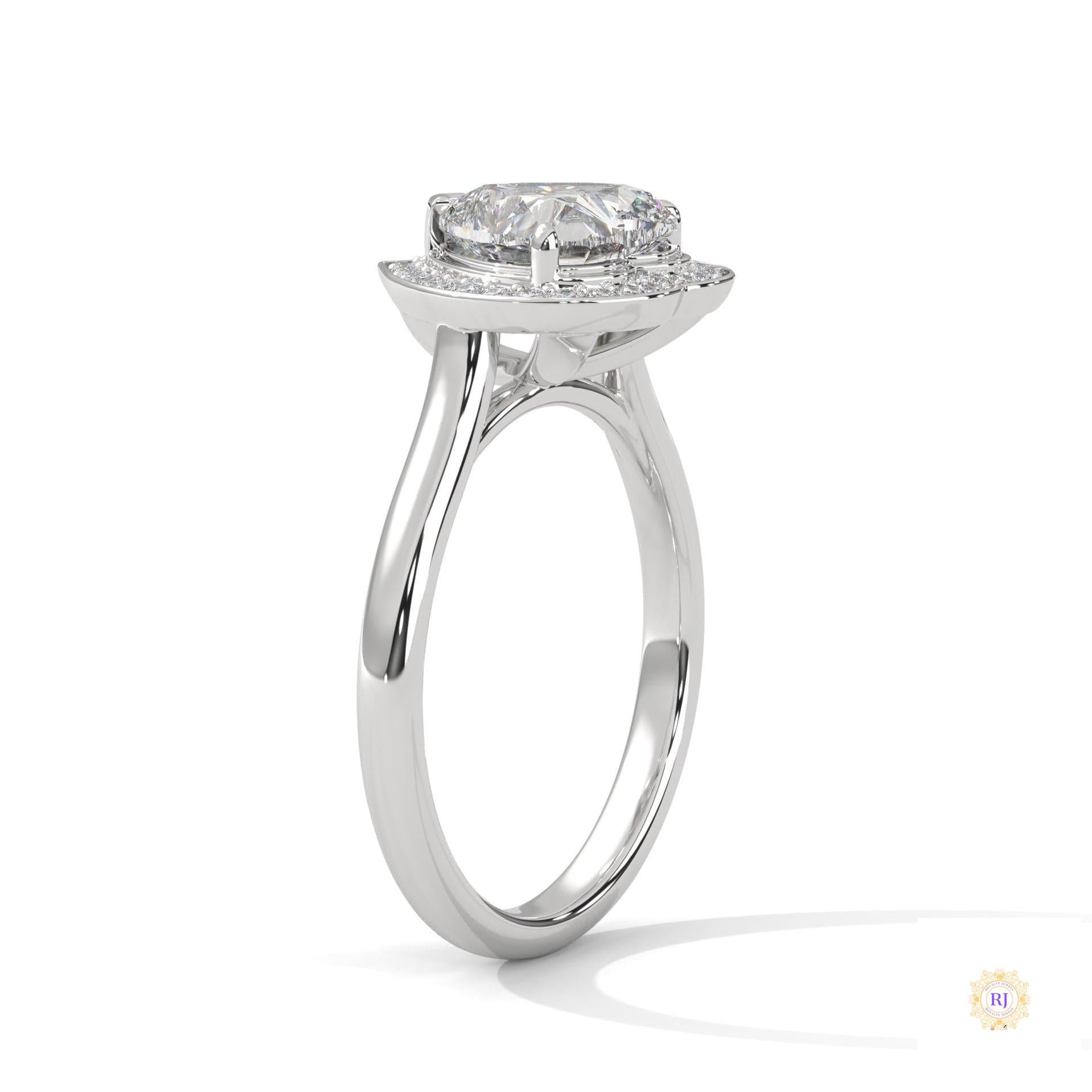 2.20 Ct. Bezel Heart Lab Diamond Engagement Ring