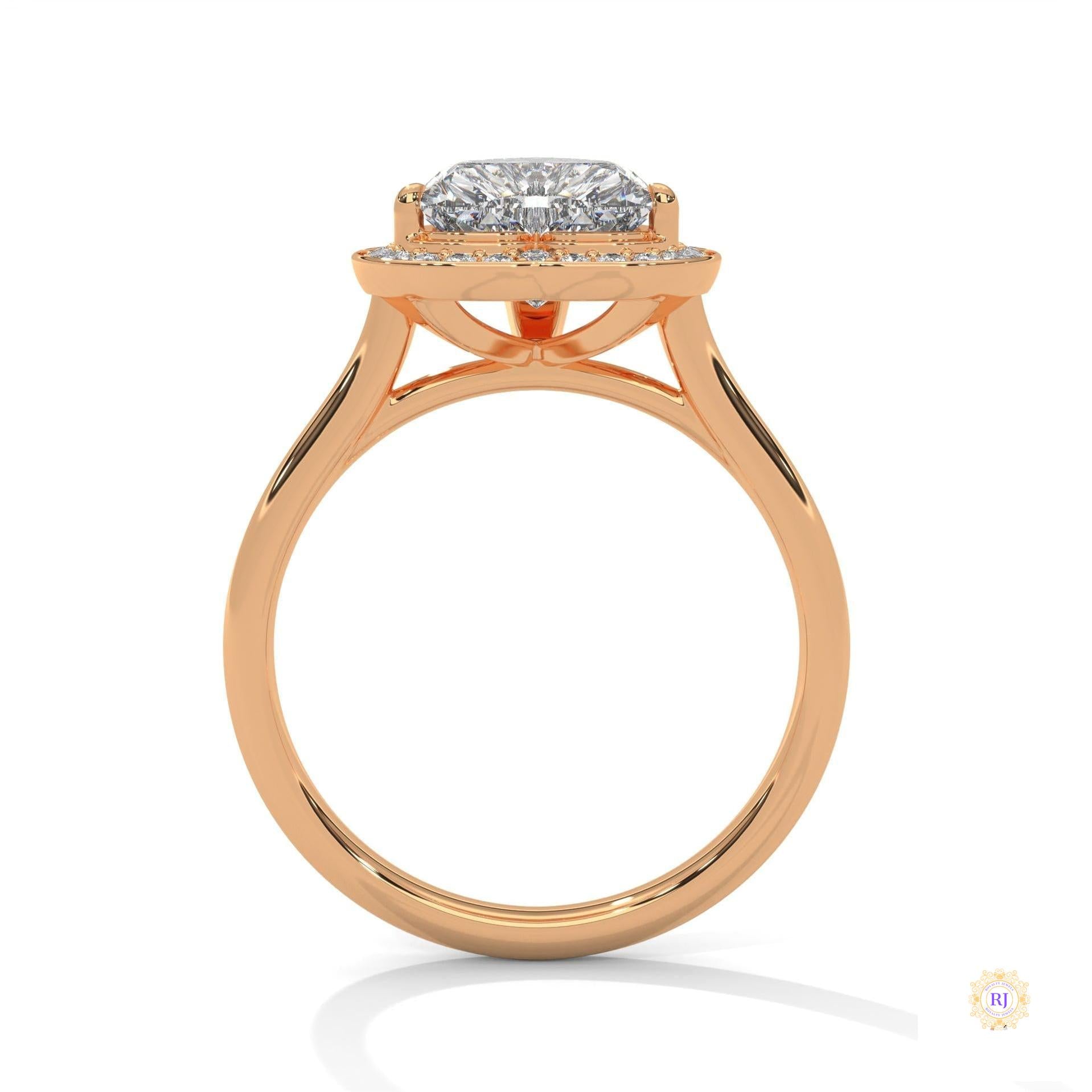 2.20 Ct. Bezel Heart Lab Diamond Engagement Ring