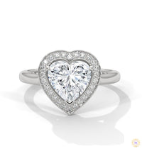 2.20 Ct. Bezel Heart Lab Diamond Engagement Ring