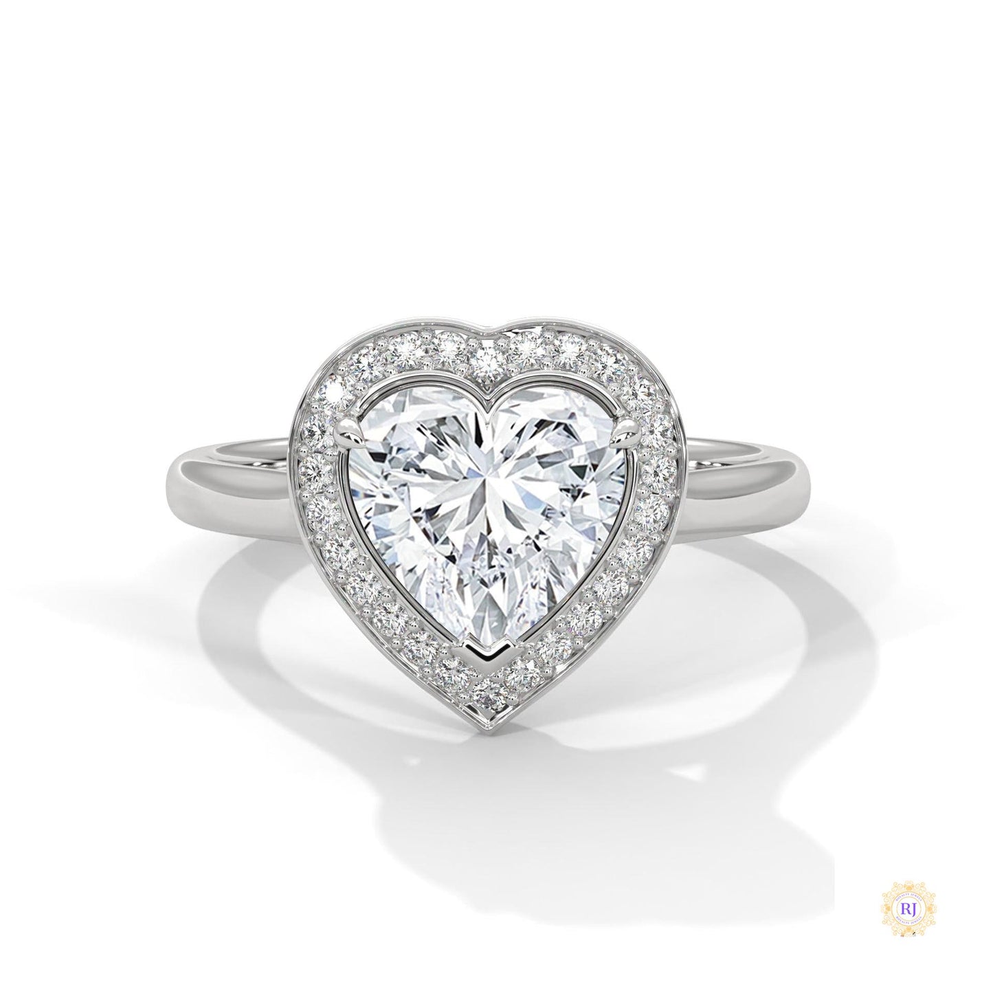 2.20 Ct. Bezel Heart Lab Diamond Engagement Ring