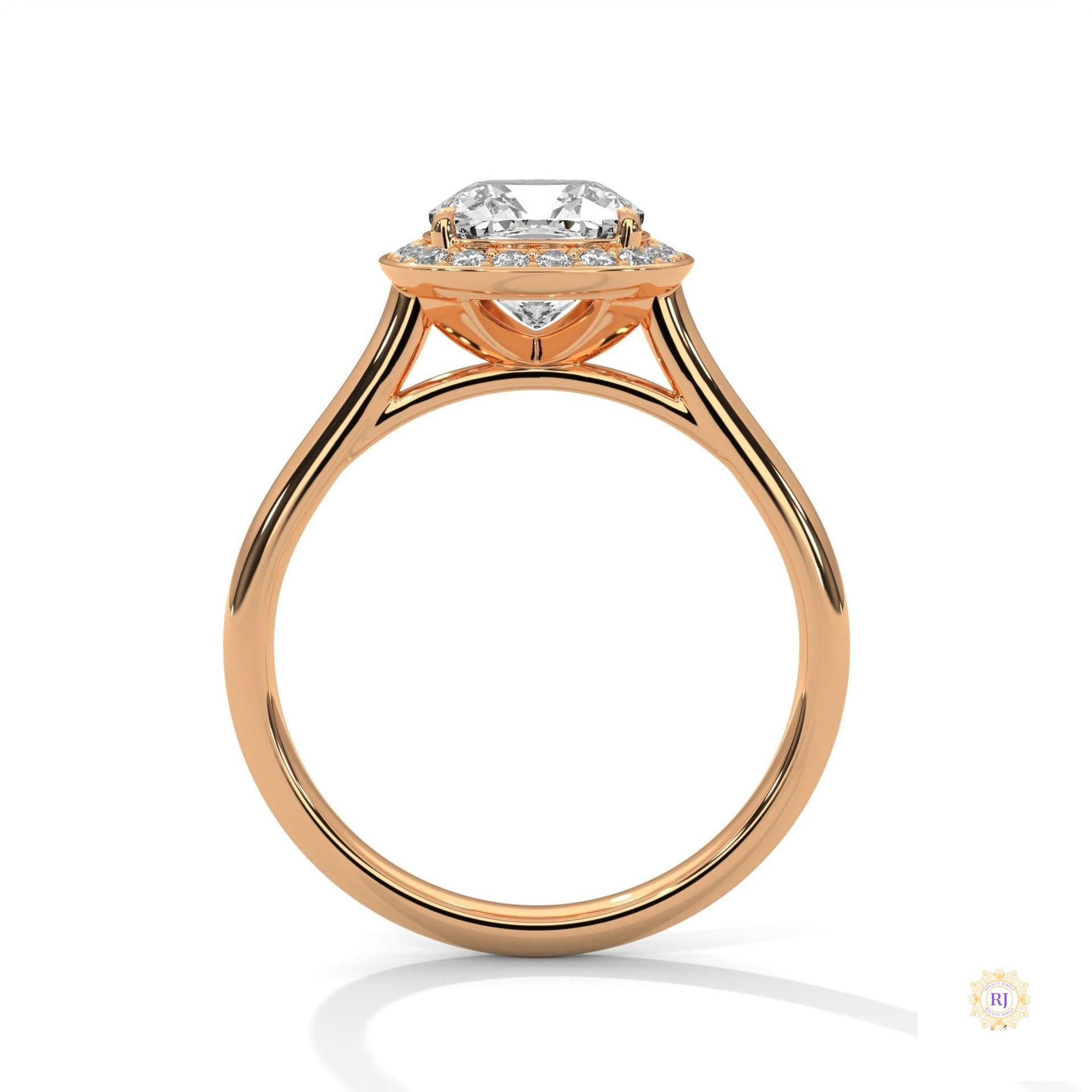 2.20 Ct. Cushion Halo Lab Diamond Engagement Ring