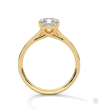 2.20 Ct. Emerald Cut Lab Diamond Pavé Engagement Ring