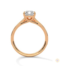2.20 Ct. Emerald Cut Lab Diamond Pavé Engagement Ring