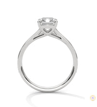 2.20 Ct. Emerald Cut Lab Diamond Pavé Engagement Ring