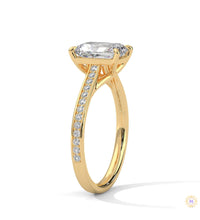 2.20 Ct. Emerald Cut Lab Diamond Pavé Engagement Ring