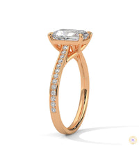 2.20 Ct. Emerald Cut Lab Diamond Pavé Engagement Ring