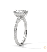 2.20 Ct. Emerald Cut Lab Diamond Pavé Engagement Ring