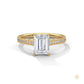 2.20 Ct. Emerald Cut Lab Diamond Pavé Engagement Ring