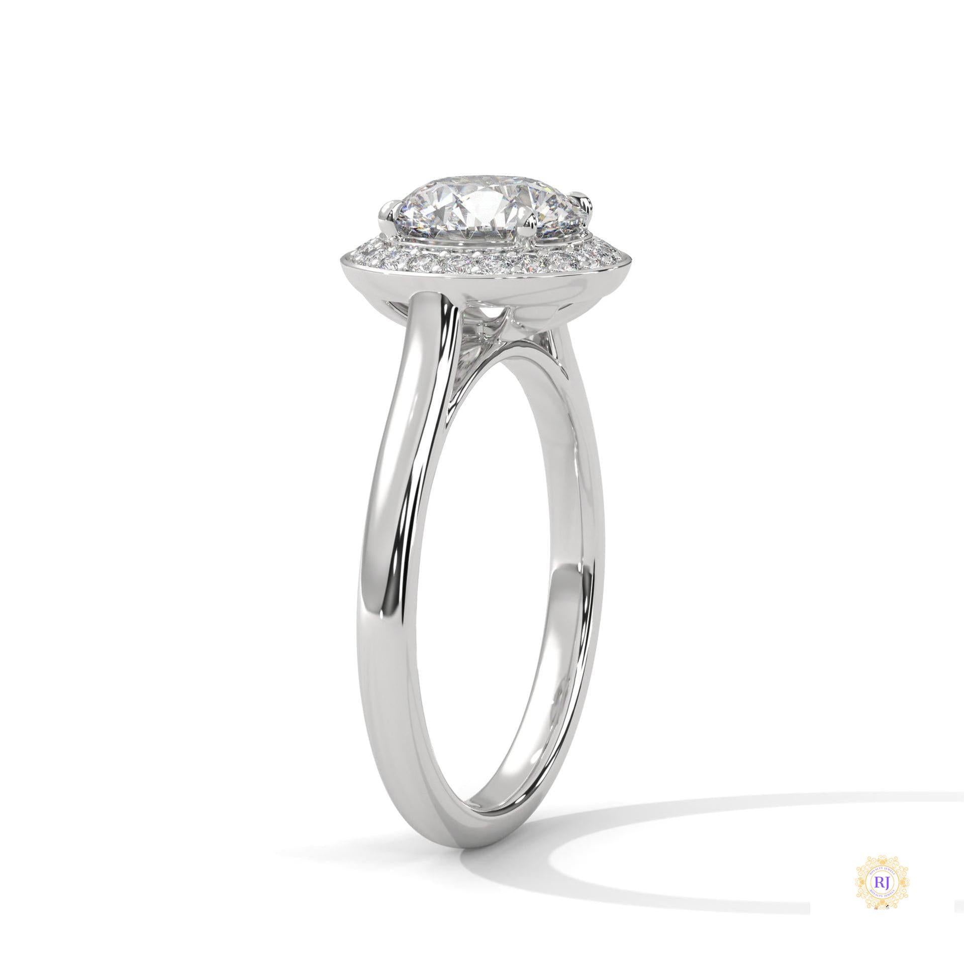 2.20 Ct. Halo Lab Diamond Engagement Ring