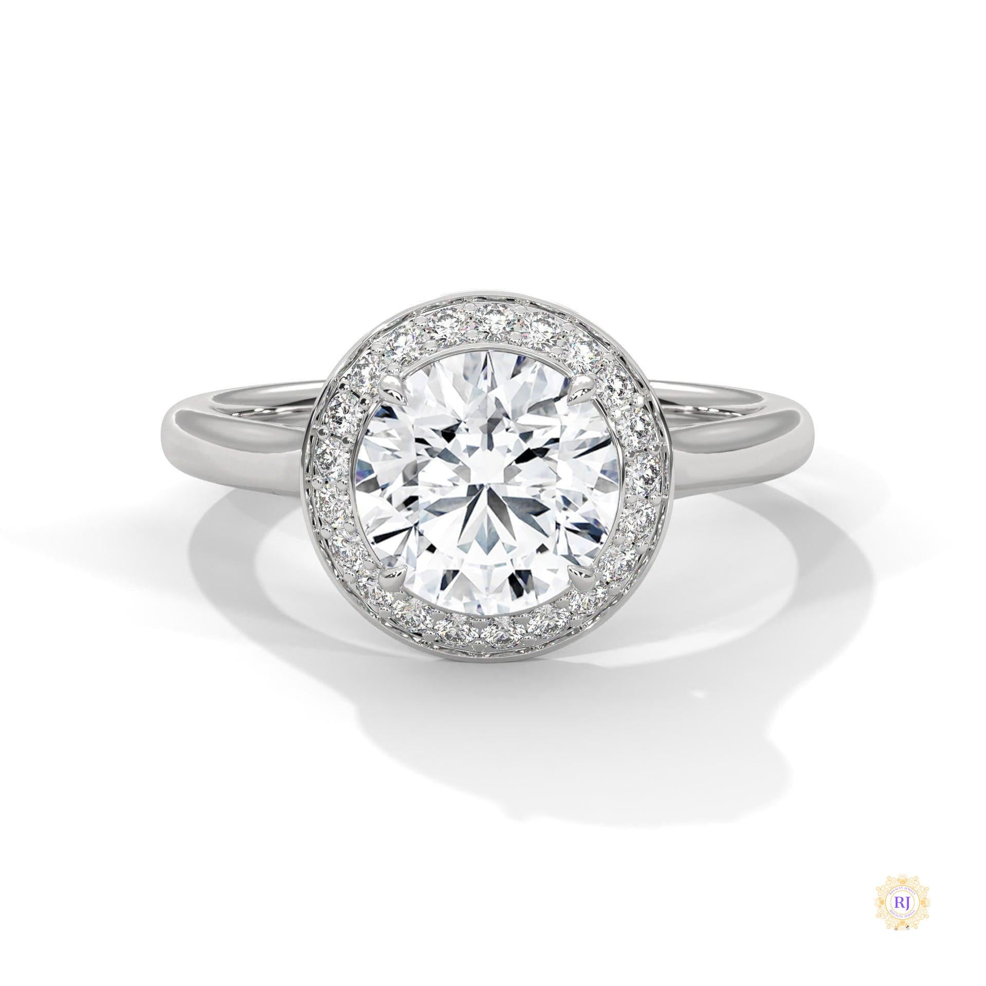 2.20 Ct. Halo Lab Diamond Engagement Ring