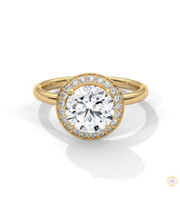 2.20 Ct. Lab Diamond Bezel Halo Ring