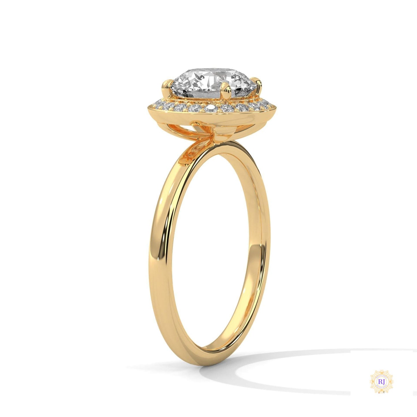 2.20 Ct. Lab Diamond Bezel Halo Ring