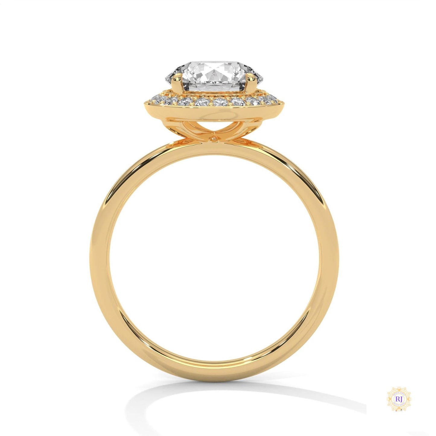 2.20 Ct. Lab Diamond Bezel Halo Ring