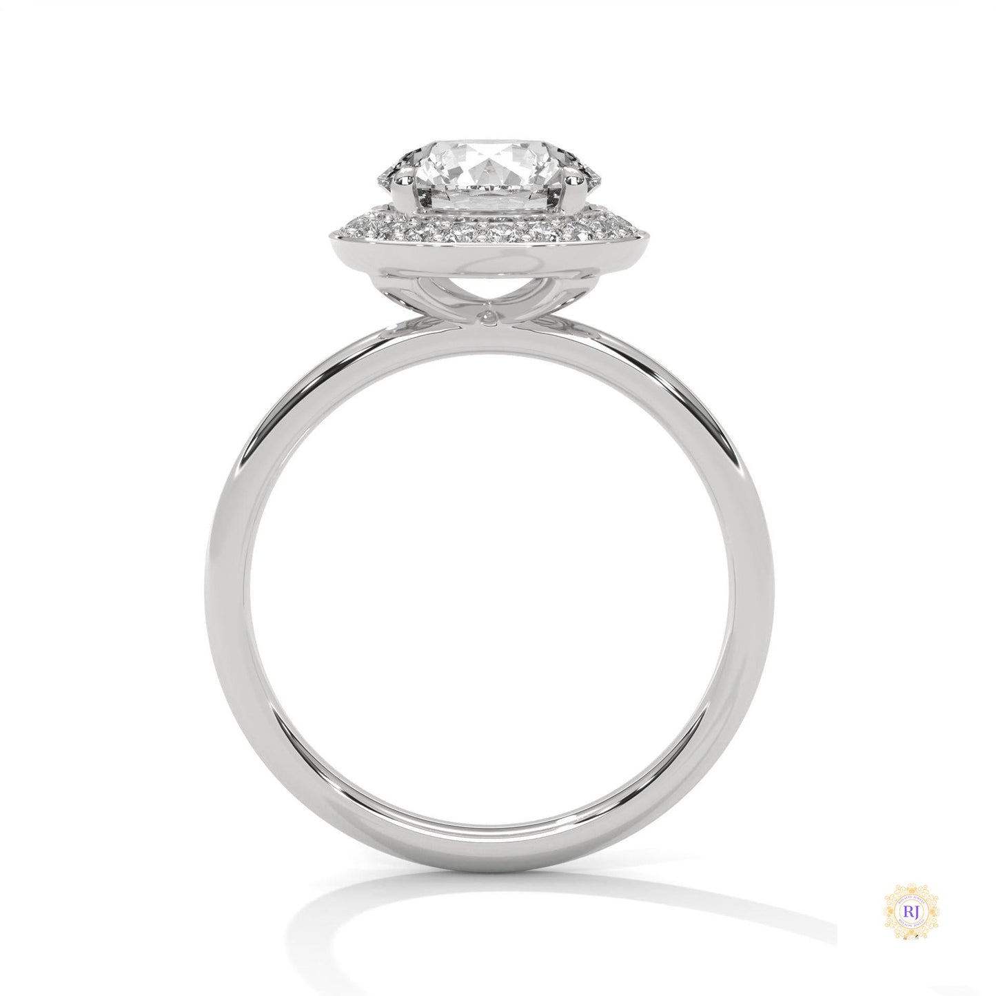 2.20 Ct. Lab Diamond Bezel Halo Ring