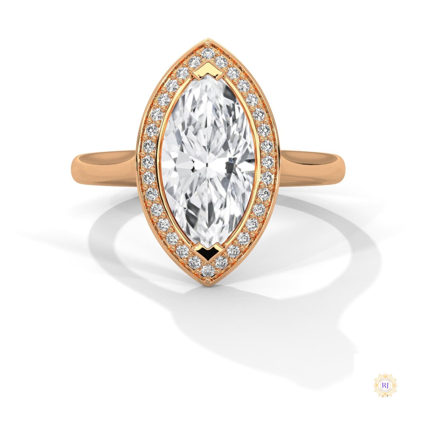 2.20 Ct. Marquise Halo Diamond Ring